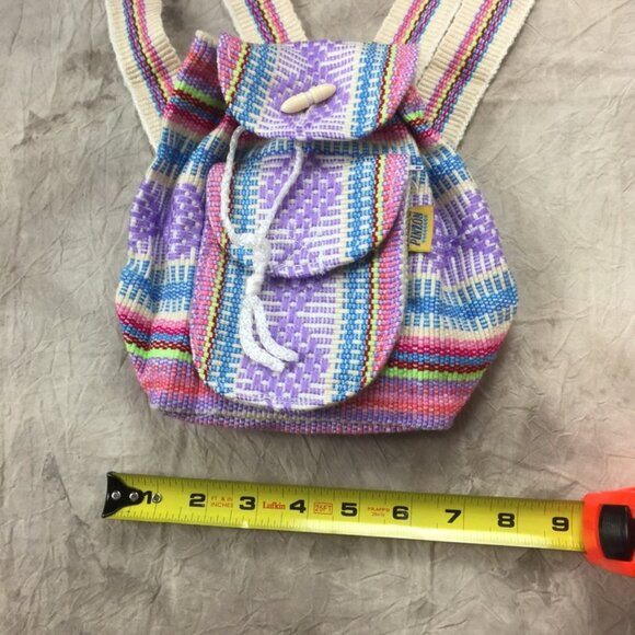 Pinzon Backpack Colorful Woven Fabric Rainbow Pride Pocket Soft Made in Mexico - Picture 6 of 14